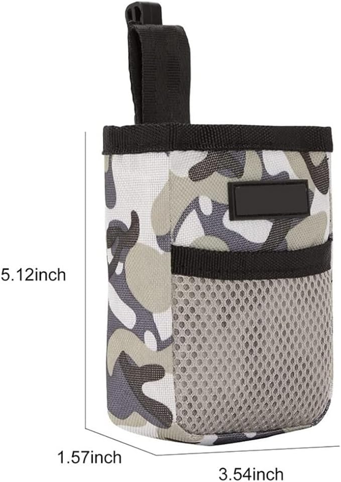 Mini Dog Treat Training Pouch Clip On Belt Hand-Free Pet Snack Bag Portable Puppy Training Reward Pouch Auto Closure for Dog Training Behavior Aids (Camouflage)