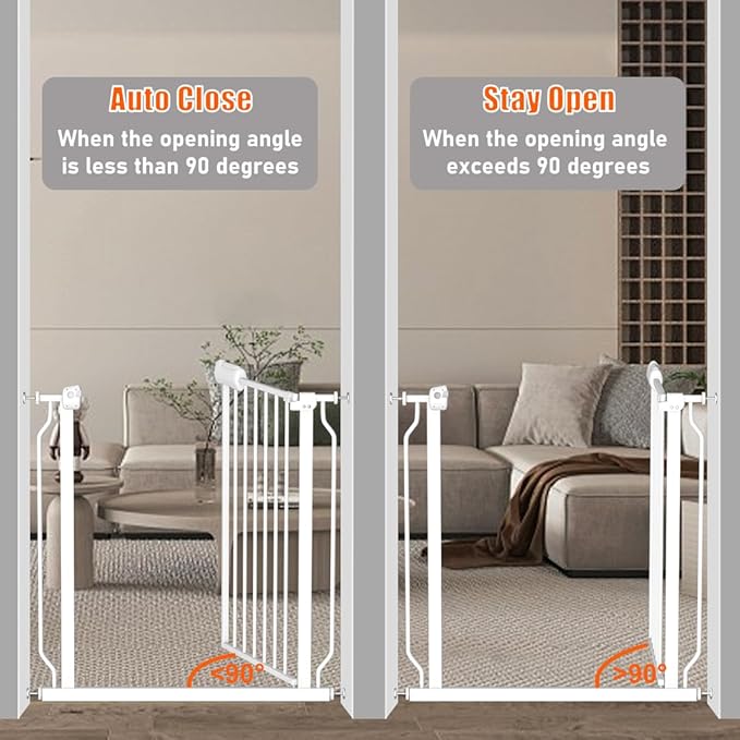 Fairy Baby 4.72in Extensions for Walk Through Baby Gate Auto Close White Child Safety Gates Extends Wide Openings White