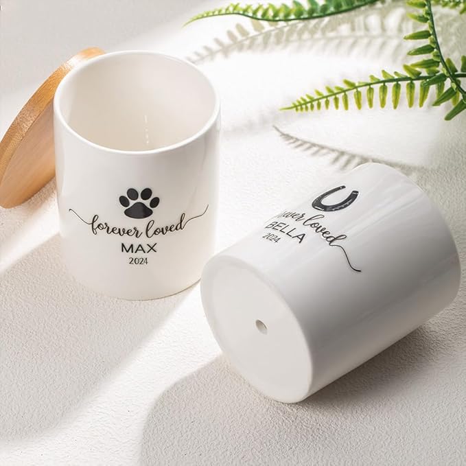 callie Custom Dog Memorial Gifts Plant Pot, Personalized Sympathy Gifts for Dog Cat Loss, Pet Passing Away Planter Pot with Bamboo Tray