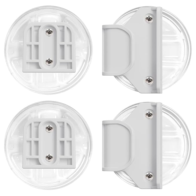 HAMOPY Auto-Lock Retractable Baby Gate Replacement Free-Punch Parts, Original Hardware Set (Including 2 x Latches + 2 x Brackets) Only Fit 55“&71” Auto-Lock Baby Gate(White)