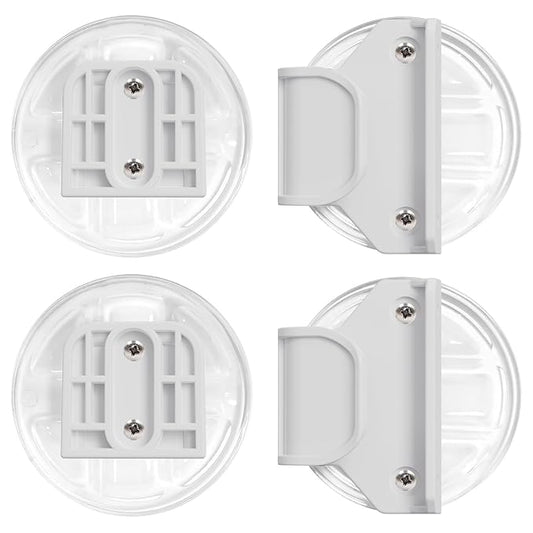 HAMOPY Auto-Lock Retractable Baby Gate Replacement Free-Punch Parts, Original Hardware Set (Including 2 x Latches + 2 x Brackets) Only Fit 55“&71” Auto-Lock Baby Gate(White)