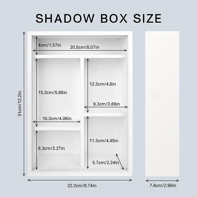 Pet Memorial Shadow Box with Shelves for Loss of Dog Cat Memorial Gifts 4X6 Picture Frame Paw Print Kit Fur Keepsake Heart Plaque Collar Holder and Personalized Blocks Pet Remembrance Sympathy Gift
