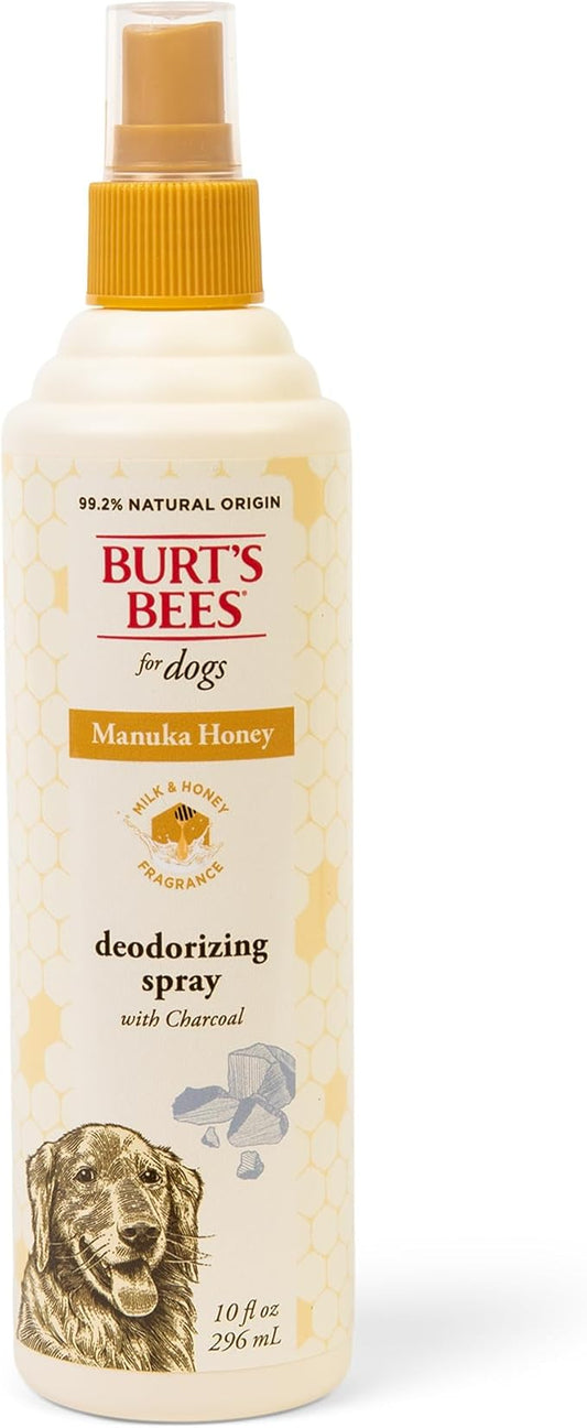 BURT'S BEES FOR PETS Deodorizing Dog Spray with Manuka Honey and Charcoal for Dogs - Naturally Derived Ingredients, Formulated without Artificial Fragrances, Sulfates, Colorants, 10 Fl Oz