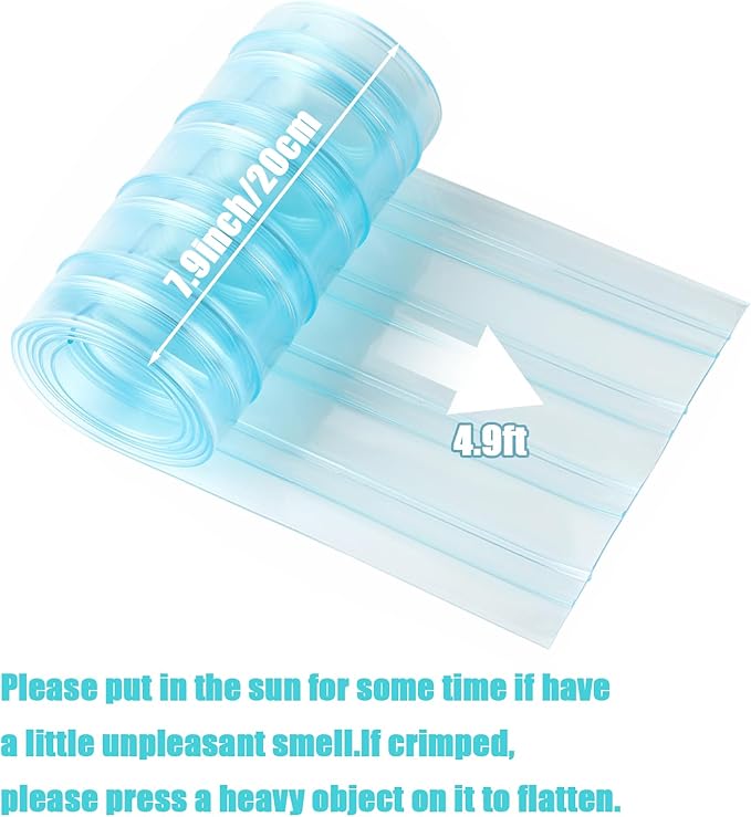 Dog Door Replacement Flap Plastic Vinyl Door Strips Transparent Dog House Door Flap Strips for DIY Dog or Cat Door, Easy to Cut & Install, 7.9 in x 4.9 ft