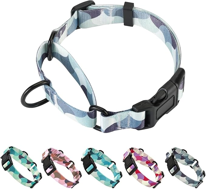 Martingale Dog Collars,Adjustable Soft Nylon Quick Release Buckle,No Pull Training Collar for Large Medium Small Dogs