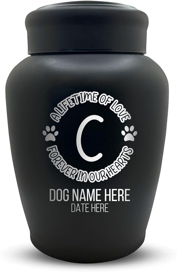 Personalized Custom Dog Urn Engraved Dog Name and Date - Stainless Steel Large Cremation urns for Dogs Ashes with Airtight Closure | up to 150 lbs Capacity | Lifetime of Love