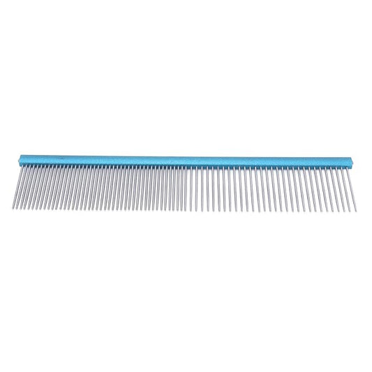 Greyhound Comb For Dogs, Metal Comb For Dogs Metal Dog Comb Cat Comb For Removing and Knots Dog Combs with Rounded Ends Grooming Tool For Long Short Haired Dog (Blue