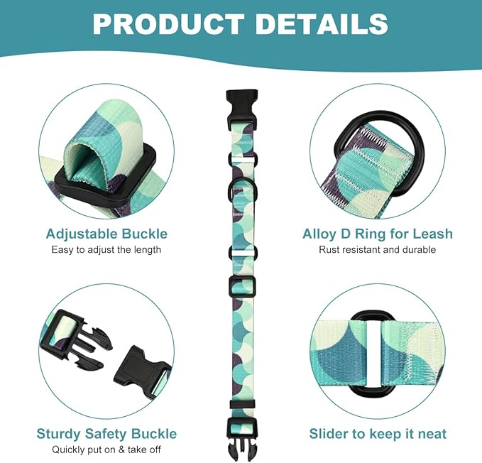 Martingale Dog Collars,Adjustable Soft Nylon Quick Release Buckle,No Pull Training Collar for Large Medium Small Dogs