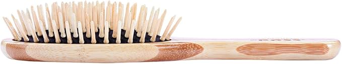 Bass Brushes | The Green Brush | Style & Detangle Pet Brush | 100% Bamboo Pin | Pure Bamboo Handle | Small Oval | Striped Finish | Model 15P
