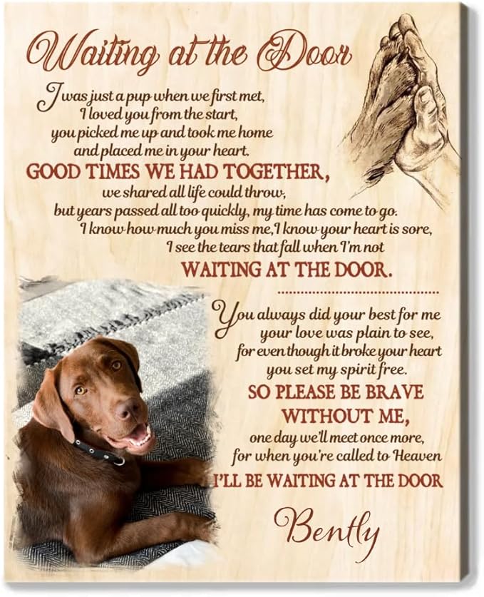 Benicee Shop Wall Art, Personalized Dog Memorial Art Print, 8x10 Inches, Handmade Pet Bereavement Gift