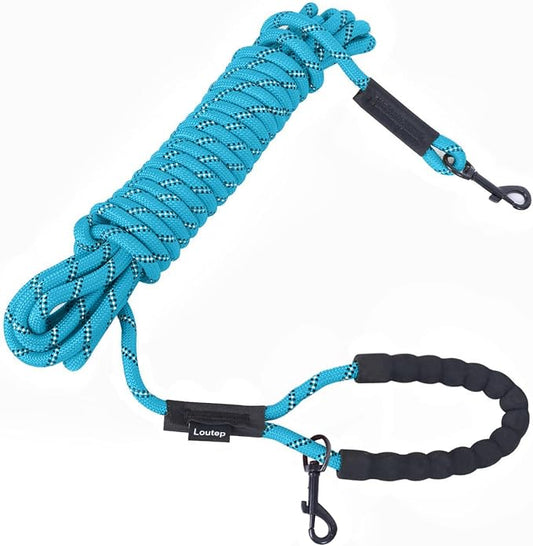 Long Leash for Dogs 10ft 16ft 30ft 50 Feet 100 Foot Tie Out Check Cord Recall Obedience Rope Lead Extra Longline Long Dog Leash for Small Medium Large Dogs Outdoor Training Camping Tracking