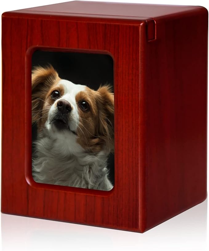 PCS Pet Urns for Dogs Ashes, Dog Photo Urn, Urns for Dog Ashes, Pet Cremation Box Red-Small