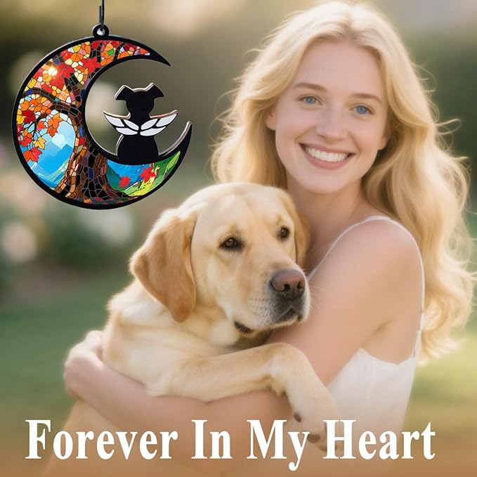 Dog Memorial Suncatcher, Loss of Dog Sympathy Gift for Pet Lovers, Cats Remembrance Ornament, Pet Memorial Gifts, Life Tree