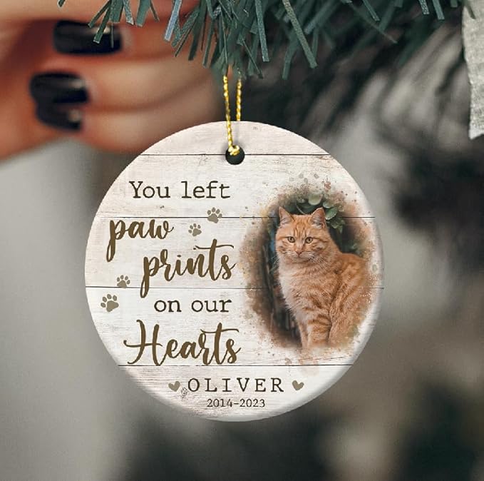 Memorial Ornaments, Memorial Gift for Loss of Cats, Pet Memorial Gifts, Sympathy Gift, Ceramic Keepsake in Loving Memory of Pet, Kitten