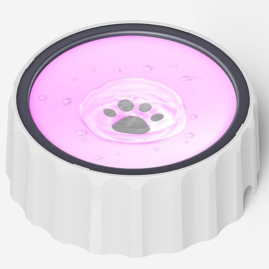 Dog Small Animals Water Bowl No Spill 70oz/2L Large Capacity Dispenser Non Slip No Splash Small Animals Bowl Pet Slow Feeder No Drip Dog Water Bowl on Vehicle for Dogs and Cats - Pink