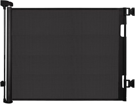 Retractable Baby Gate for Stairs – 33” Height, Expands up to 55” Width – Safety Gate for Infants, Toddlers, Dogs & Pets – Easy Install, Secure Closure, Black Mesh Design for Indoor & Outdoor Use