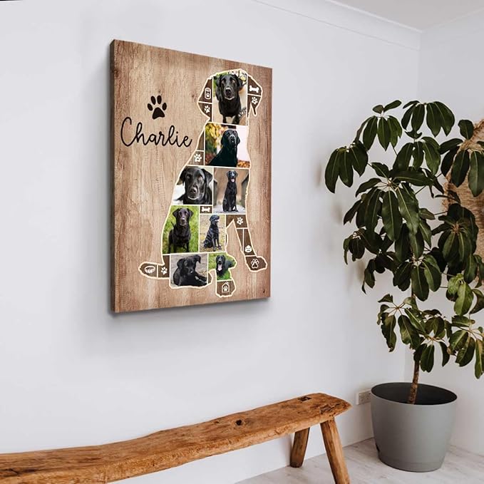 Benicee Shop Labrador Retriever Gifts, Labrador Dog Photo Collage Canvas, Gift for Labrador Lovers, Labrador Dog Memorial Canvas, Labrador Wall Art