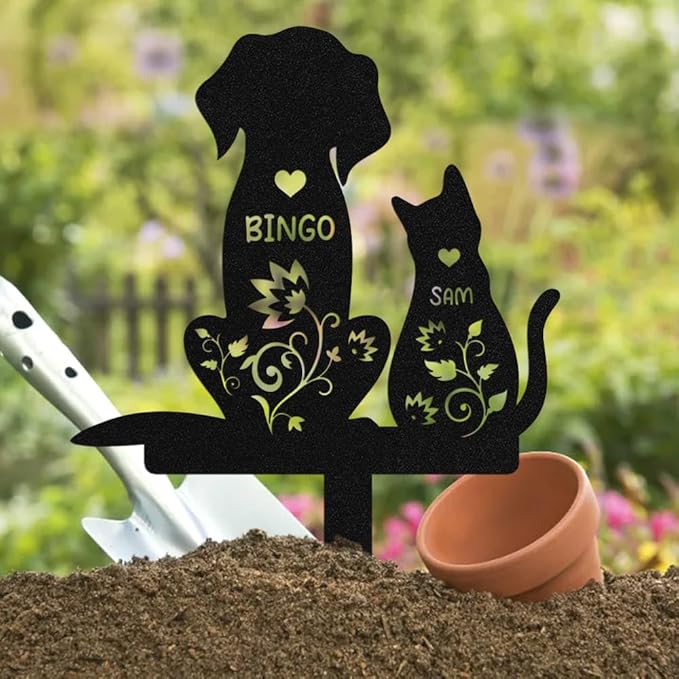 Custom Pet Grave Markers Dog Memorial Plaque, Memorial Yard Garden Outdoor Decor, Waterproof Metal Dog Grave Markers for Loss of Pets, Personalized Sympathy Remembrance Gift