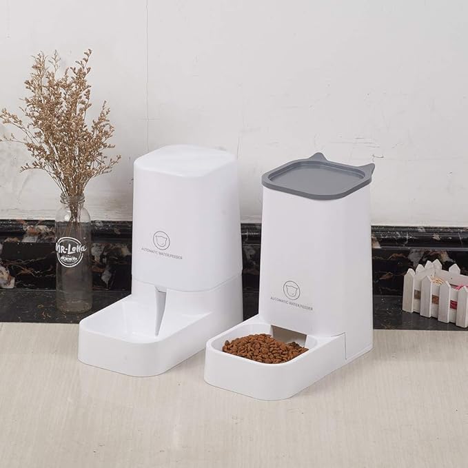 XhuangTech Pets Automatic Feeder Set, Cats Dogs Food Dispenser Self-Dispensing Bundle Station Device for Small Middle Large Pets Cats Dogs Kitten Puppy (Waterer)