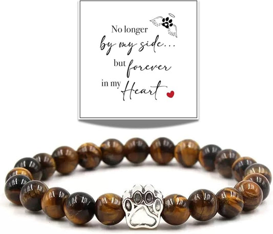 LINGYUAN Pet Memorial Gifts for Dogs Cats, Pet Memorial Bracelet, Remembrance Pet Loss Sympathy Gift for Cat Dog Lovers, Bereavement Gifts for Loss of Pet