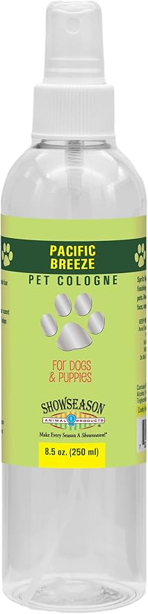Showseason Pacific Breeze Pet Cologne 8.5 oz. For Dogs | Long-Lasting Odor Eliminator | Cruelty-Free | Paraben-Free | Biodegradable and Non-Toxic | Made in The USA