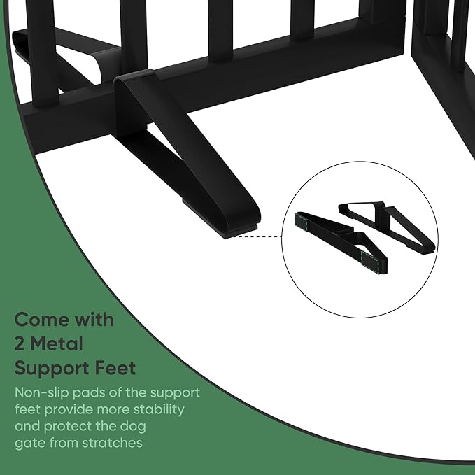 Freestanding Foldable Dog Gate - 3 Panel Room Divider (Black)