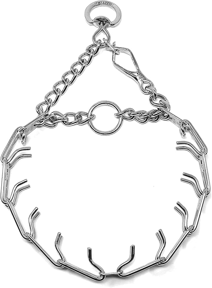 Herm Sprenger Prong Dog Training Collar with Quick Release Buckle Ultra-Plus Chrome Plated Steel Pet Pinch Collar No-Pull Collar for Dogs Anti Pull Training Collar Made in Germany 4mm x 25in XL
