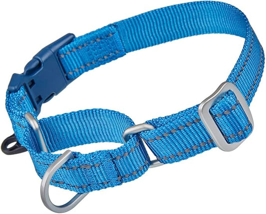 Reflective Martingale Collar for Dogs with Quick Snap Buckle Anti-Pull Nylon Safe Slip Collars for Easy Walking,Blue,Medium
