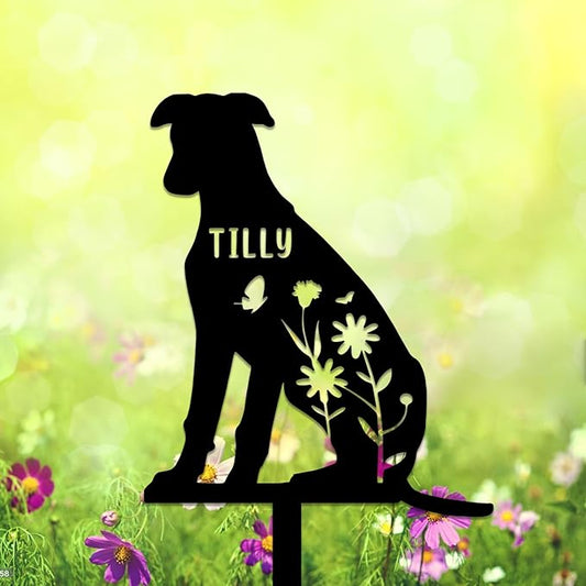 Custom Metal Pet Grave Markers Dog Memorial Plaque, Waterproof Dog Grave Markers Outdoor for Memorial Yard, Sympathy Gift for Pet Loss, Personalized Grave Markers for Dogs