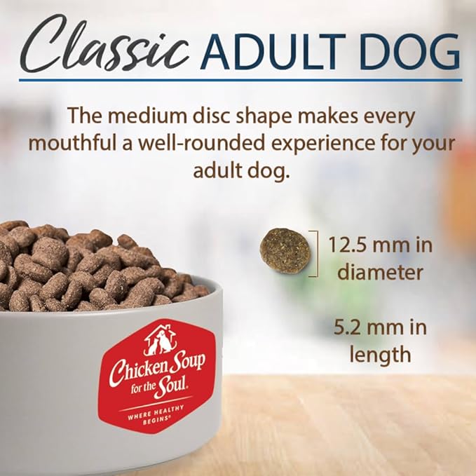 Chicken Soup for the Soul All Natural Premium Adult Dry Dog Food, Real Meat First Ingredient, No By-Products, Supports Gut & Immune Health, Chicken, Turkey & Brown Rice, 4.5lb