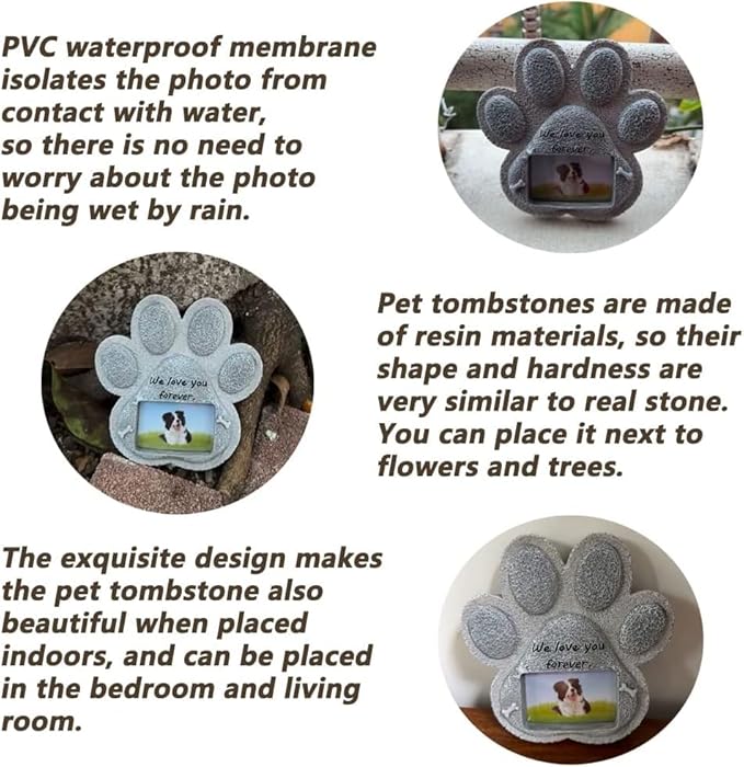 Dog Memorial Stones with Stand, Dog Memorial Gifts for Loss of Dog,Indoor Outdoor Headstones for Grave Loss of Pet's Spiritual Resting Place