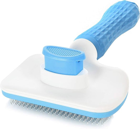 Self Cleaning Slicker Brush -Dog Brush & Cat Brush–Pet Grooming Brush- Shedding Grooming Tools-Gently Removes Loose Undercoat, Mats and Tangled Hair