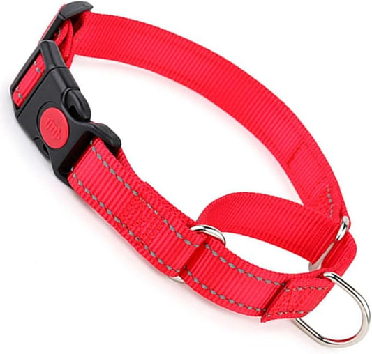 Martingale Collar for Dogs with Buckle, Reflective Dog Choke Collar Escape Proof No Pull Cinch Dog Training Collars Adjustable for Small Medium Large XL Breed Pet Dogs, Red L