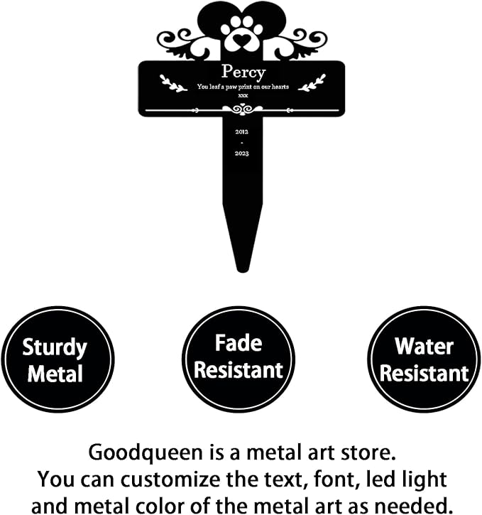 Custom Metal Dog Memorial Stake, Personalized Dog Memorial Stake, Dog Outdoor Grave Marker Metal Garden Stake, Pet Plaque Stake for Garden Yard, Loss of Dog Memorial Gift