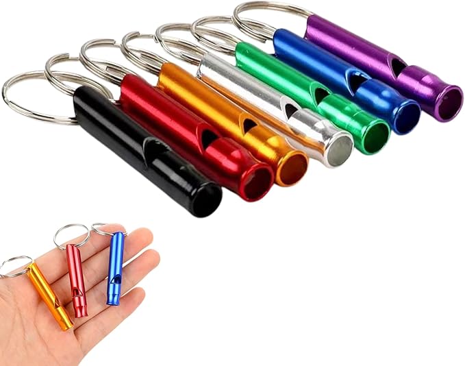 5Pcs Professional Dog Training Whistle Set, Metal Whistles for Small and Large Dogs, Stop Barking and Recall Training