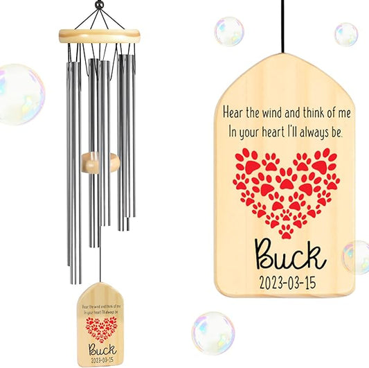 Pet Loss Gifts, Personalized Pet Loss Wind Chimes, Pet Memorial Gifts, Bereavement Remembrance Gifts for Loss of Pet, Loss of Pet Sympathy Gift, in Memory of Pet Gift