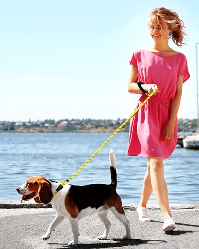 TagME Slip Leads for Dogs that Pull, 6 FT No-Pull Training Leash with Lock, Escape-Proof Design, Reflective & Padded Handle for Medium Dogs, Yellow
