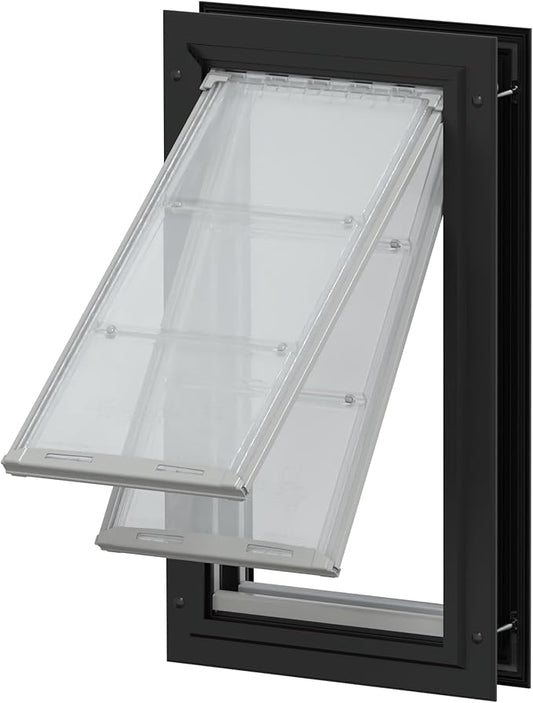 Endura Flap Double Flap Pet Door for Door Installations | Stylish for Interior & Exterior Doors | Durable Aluminum Frame & Weatherproof Dual-Layer Flap | Black, XXL, Double Flap