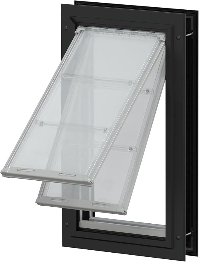 Endura Flap Double Flap Pet Door for Door Installations | Stylish for Interior & Exterior Doors | Durable Aluminum Frame & Weatherproof Dual-Layer Flap | Black, Medium, Double Flap