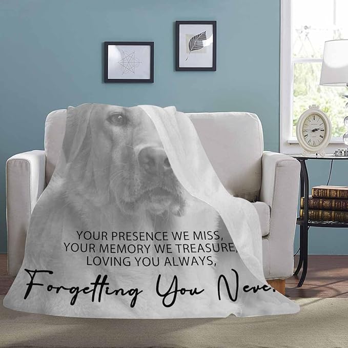 Artsadd Dog Memorial Gifts with Photo Name-Personalized Blanket with Photos and Name-in Loving Memory Gifts for Loved Ones Lost-Custom Remembrance Gifts Blankets for Pets Lover