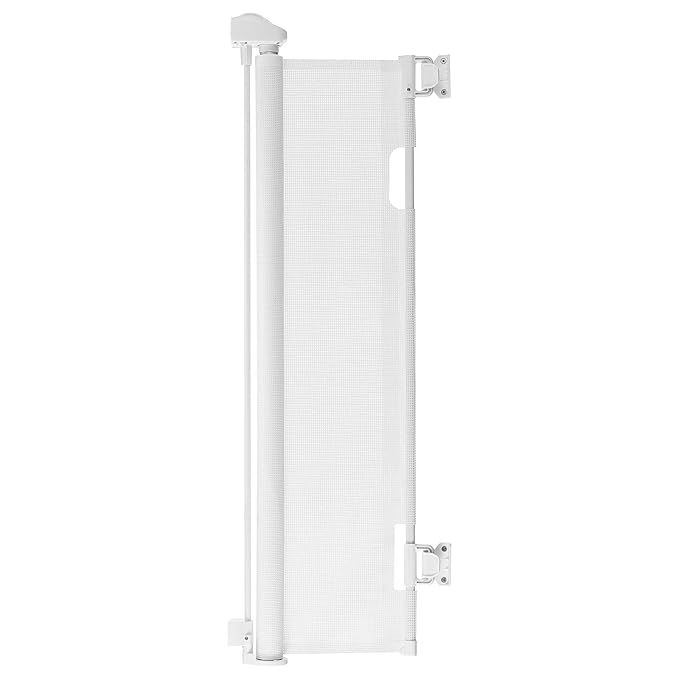 VEVOR Retractable Baby Gate, Extends to 57 inch Wide, 38.5 inch Tall, with Security Lock, Easy to Use, Walk Through Without Tripping, Mesh Dog Gate for Stairs, Hallways, Indoor/Outdoor, White