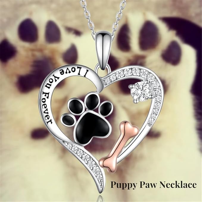 Cynlsum Dog Memorial Gifts Remembrance Necklace: Loss of Dog Sympathy Gift- Personalized Pet Necklace for Women Pet Lovers- Bereavement Gift Keepsake Passing Away Gifts Heart Shape