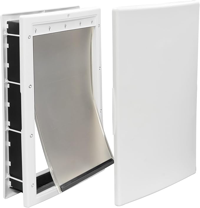 Premier Pet Plastic Pet Door - Provides Independent Access - Durable Plastic Frame with Magnetic Closure - Energy Efficient Design - Easy DIY Installation - Large