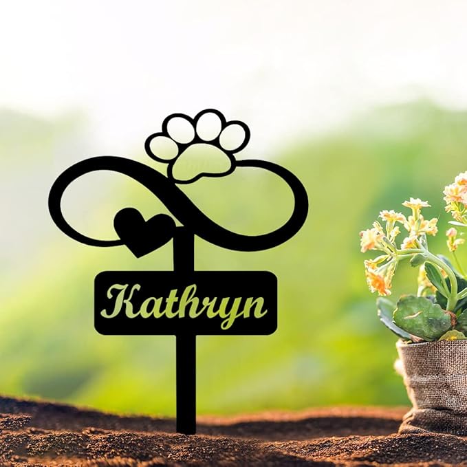 Pet Grave Markers Personalized, Pet Memorial Grave Markers Garden Metal Headstones Plaques, Custom Pet Dog Grave Marker Gifts for Sympathetic Pet Loss Remembrance, Pet Memorial Gifts