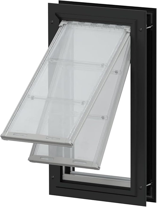 Endura Flap Double Flap Pet Door for Door Installations | Stylish for Interior & Exterior Doors | Durable Aluminum Frame & Weatherproof Dual-Layer Flap | Black, XL, Double Flap