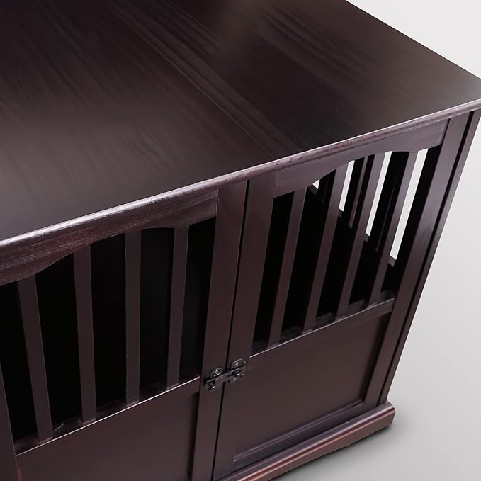 Casual Home Wooden Extra Large Pet Crate, End Table, Espresso