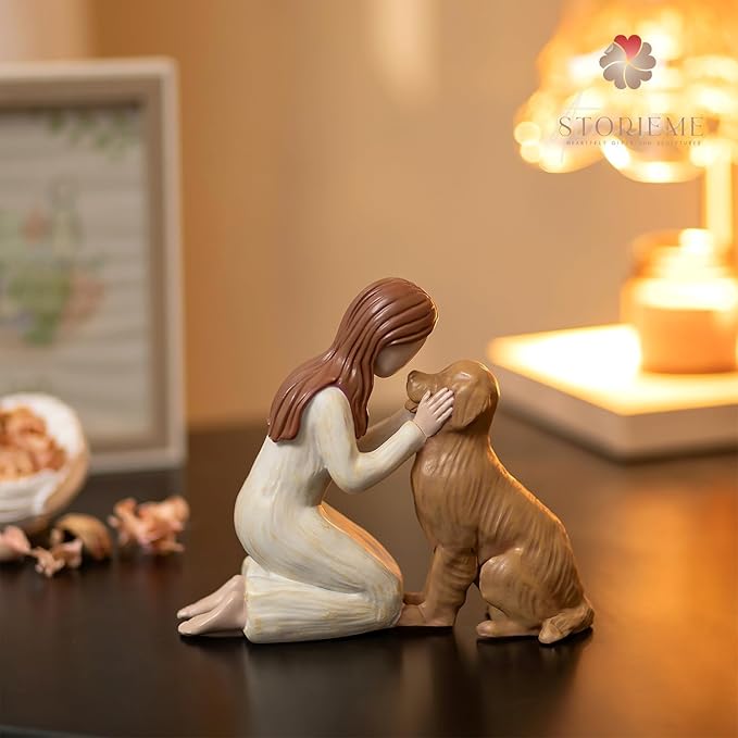 Loss of Dog Sympathy Gift: Pet Memorial Bereavement Remembrance Gifts for Dogs Lovers - Golden Retriever Figurine Decorations (5.2" x 4.3")