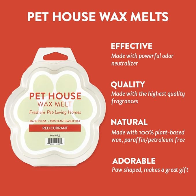 Pet House Red Currant Summer Scented Wax Melts - Long-Lasting Plant Based Soy Wax Melts Pet Friendly Pack of 2