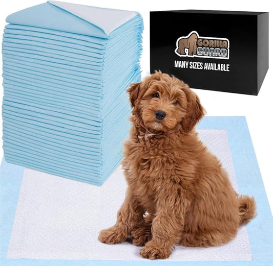 Gorilla Guard Disposable Puppy Pads, 5 Layer Pee Pads for Dogs, Absorbent Diaper Changing Pad, Dog Potty Training Supplies, Quick Dry Pet Housebreaking Essentials for Puppies, 25 Count 22x22 in