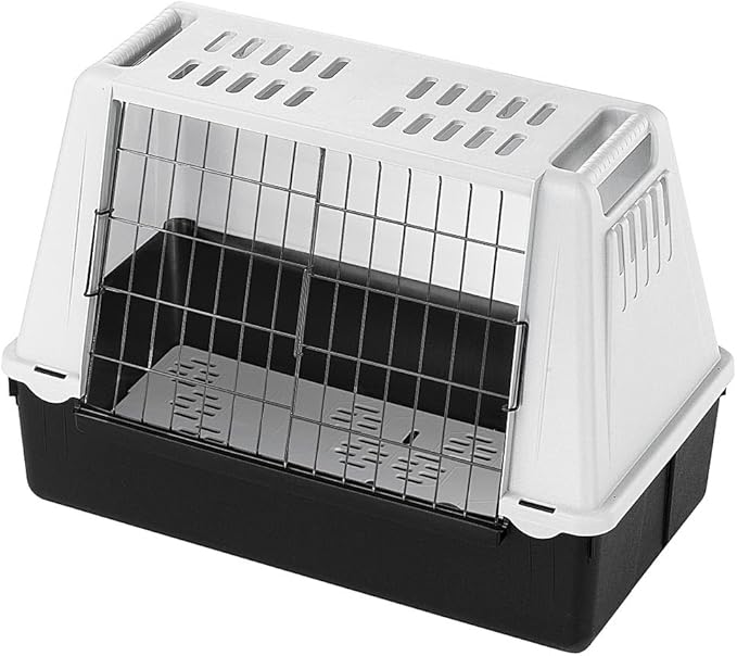 Ferplast Car Carrier for Dogs ATLAR CAR Mini, Pet Carrier, Ventilation grids, Draining pad Included, 72 x 41 x h 51 cm Grey